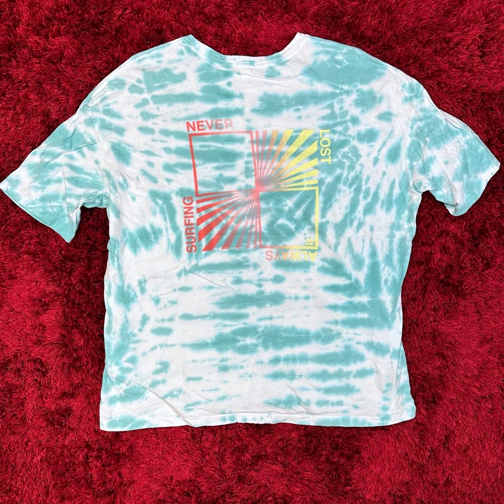 Billabong Surf Skateboard Medium Tie Dye Snowboard Retro Shirt Blue White